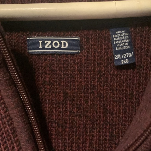 IZOD Mens Burgundy Sweater - Picture 3 of 6